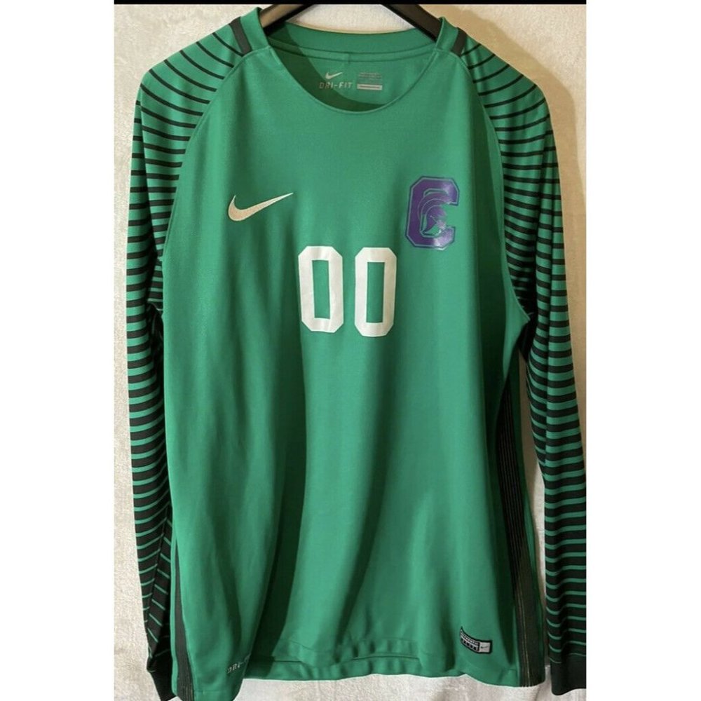 Nike soccer Jersey Dri Fit Green And Black 00 Size Men Large